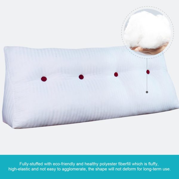 Buttoned Wedge Pillow Cushion Corduroy Fabric Sky Blue - Image 13