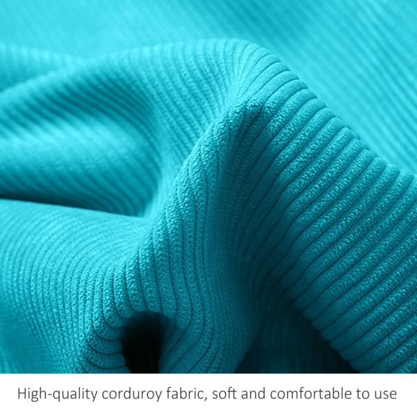 Buttoned Wedge Pillow Cushion Corduroy Fabric Sky Blue - Image 11