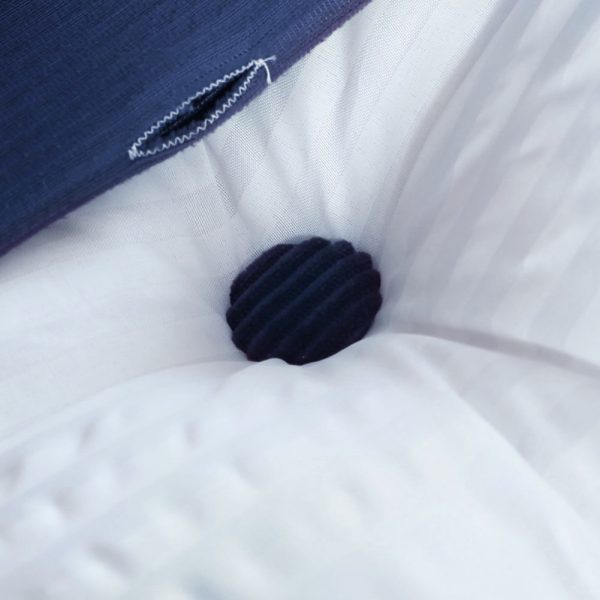 Buttoned Wedge Pillow Cushion Corduroy Fabric Blue - Image 10