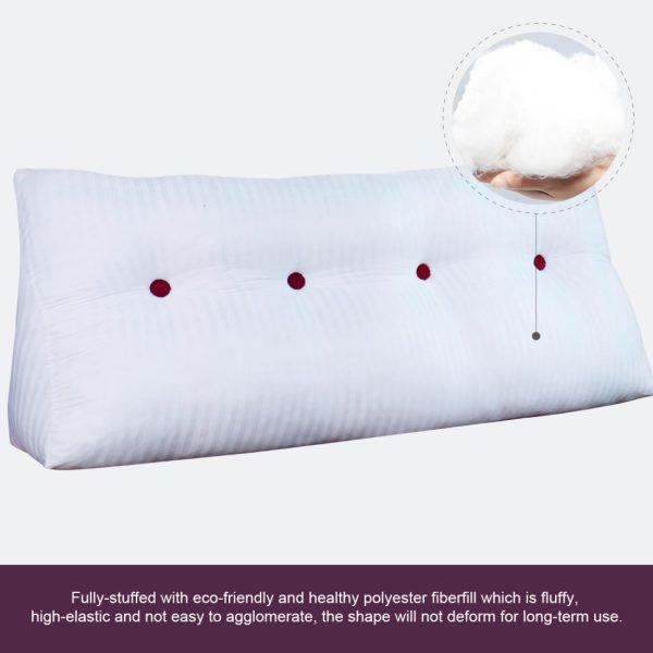 Buttoned Wedge Pillow Cushion Corduroy Fabric Purple - Image 12