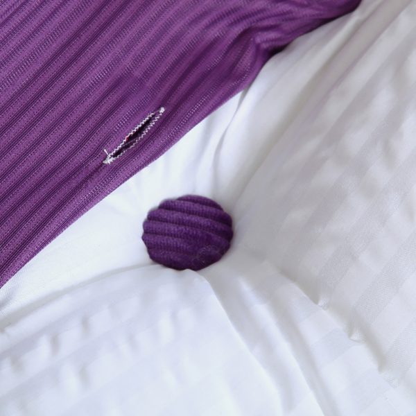 Buttoned Wedge Pillow Cushion Corduroy Fabric Purple - Image 11