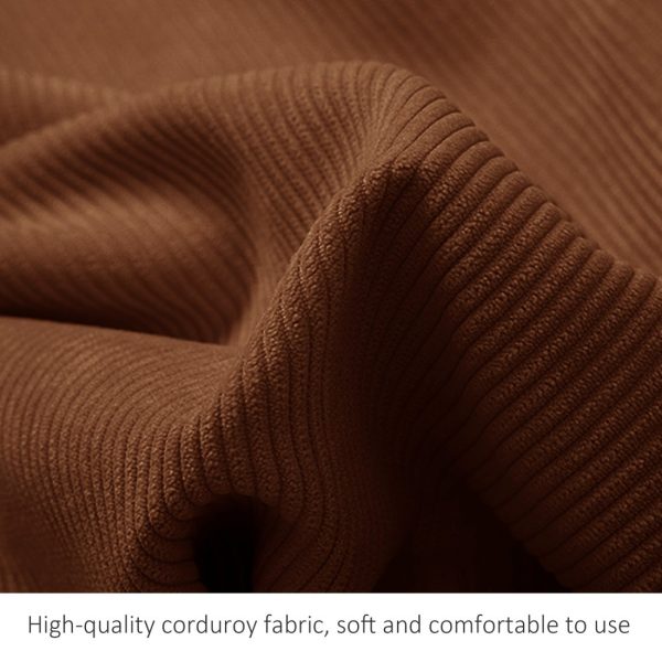 Buttoned Wedge Pillow Cushion Corduroy Fabric Brown - Image 9