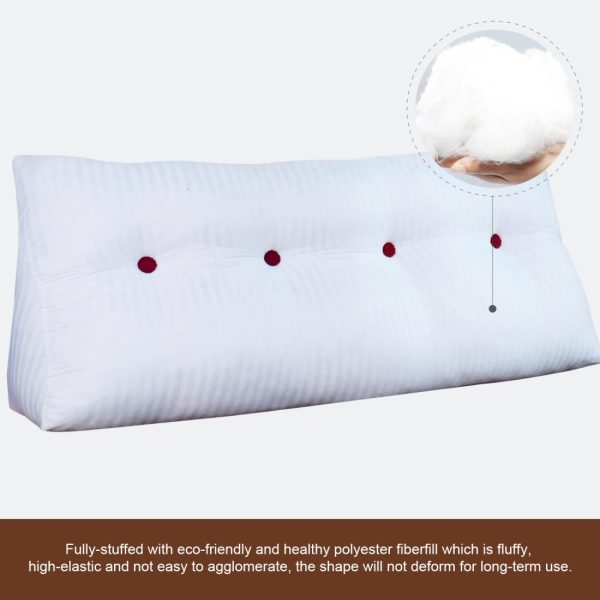 Buttoned Wedge Pillow Cushion Corduroy Fabric Brown - Image 13