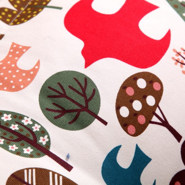 Buttoned Reading Pillow Cushion Cotton Canvas Fabric Forest Symphony - Image 7