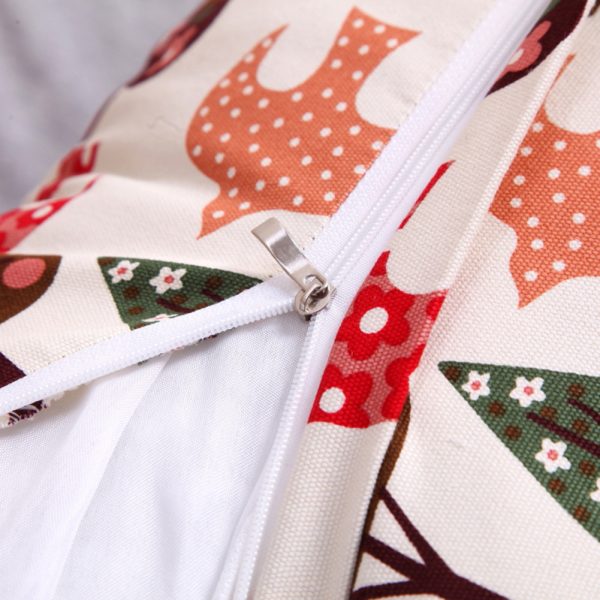 Buttoned Reading Pillow Cushion Cotton Canvas Fabric Forest Symphony - Image 10