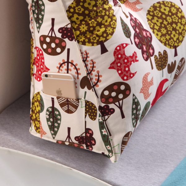 Buttoned Reading Pillow Cushion Cotton Canvas Fabric Forest Symphony - Image 5