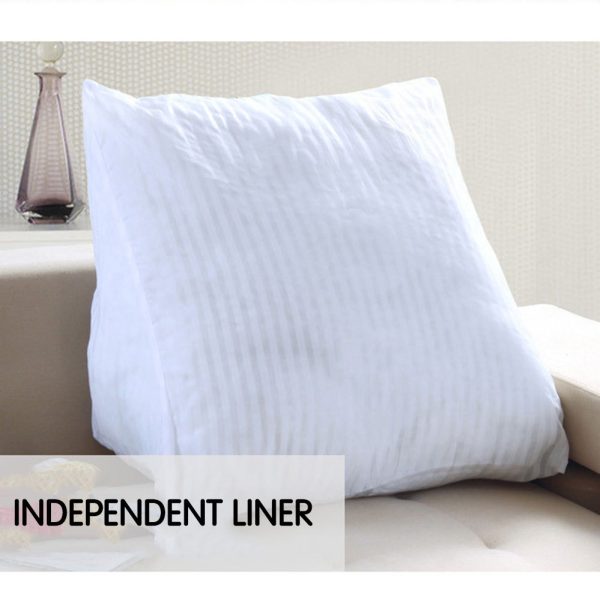 Reading Pillow Cushion Polyester And Linen Blend Fabric White - Image 4