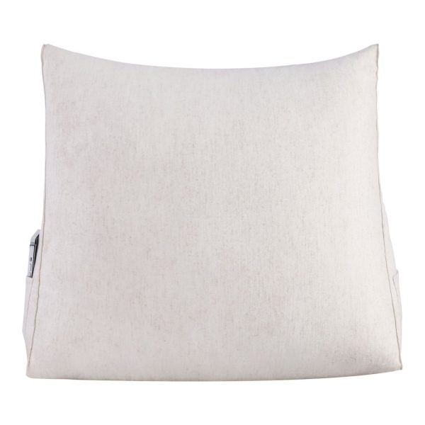 Reading Pillow Cushion Polyester And Linen Blend Fabric White - Image 2