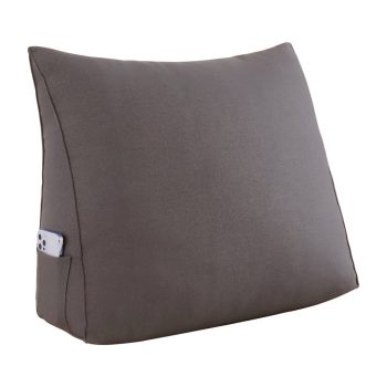 Reading Pillow Cushion Polyester And Linen Blend Fabric Gray