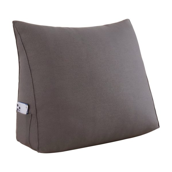Reading Pillow Cushion Polyester And Linen Blend Fabric Gray
