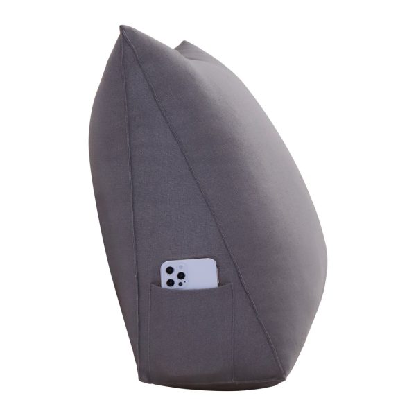 Reading Pillow Cushion Polyester And Linen Blend Fabric Gray - Image 2