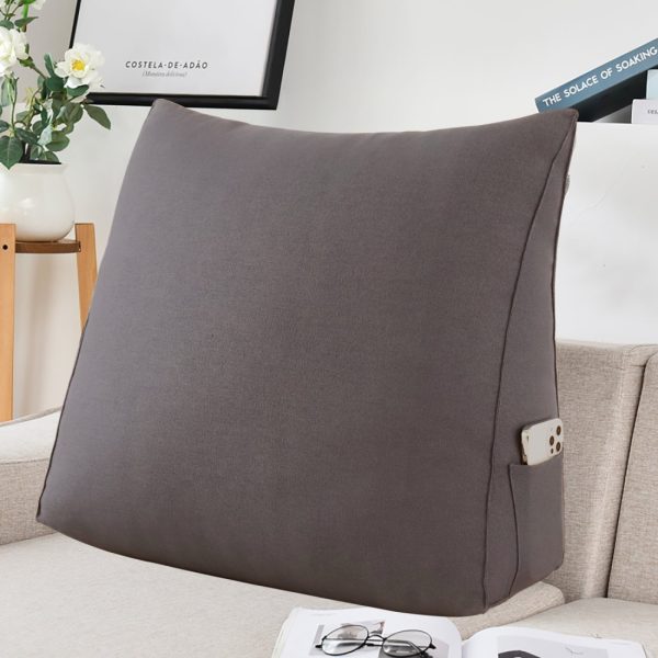 Reading Pillow Cushion Polyester And Linen Blend Fabric Gray - Image 3