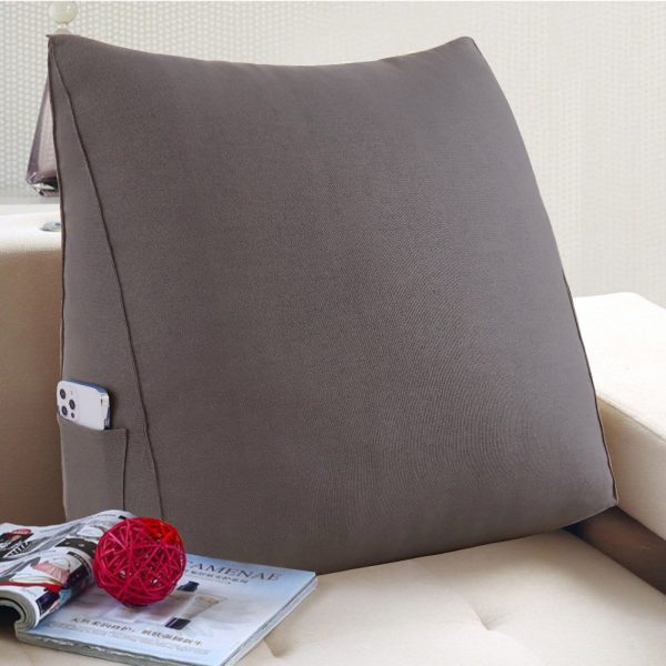 Reading Pillow Cushion Polyester And Linen Blend Fabric Gray - Image 5