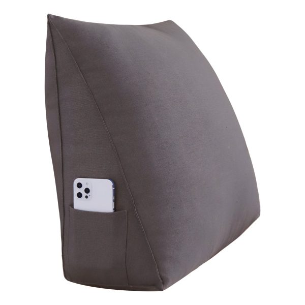 Reading Pillow Cushion Polyester And Linen Blend Fabric Gray - Image 6