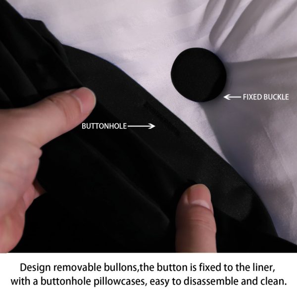 Buttoned Body Pillow Cushion Velvet Fabric Black - Image 9