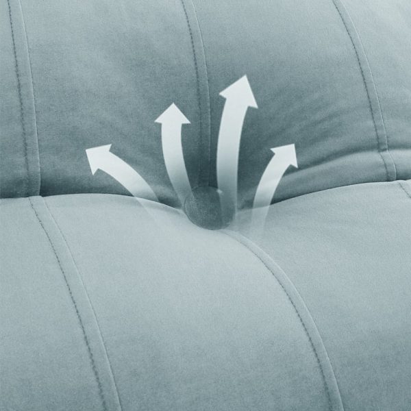 Buttoned Body Pillow Cushion Velvet Fabric Gray - Image 11