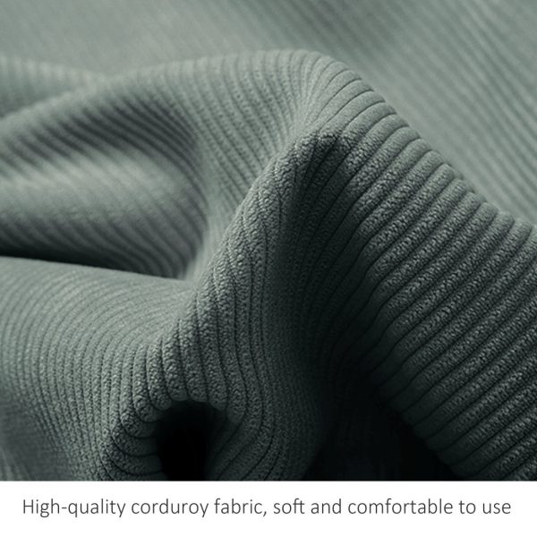 Buttoned Wedge Pillow Cushion Corduroy Fabric Gray - Image 10