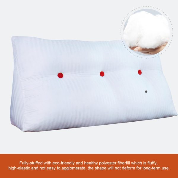Buttoned Wedge Pillow Cushion Corduroy Fabric Orange - Image 10