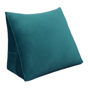 Reading Pillow Cushion Velvet Fabric Cyan