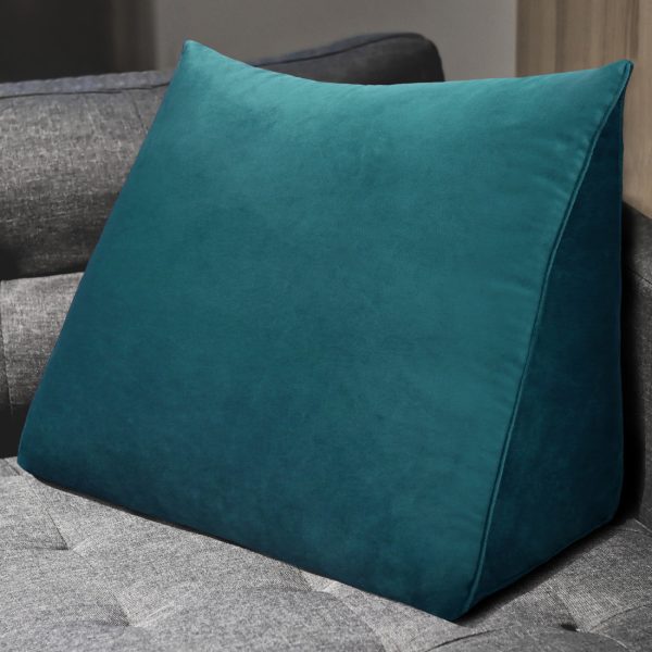 Reading Pillow Cushion Velvet Fabric Cyan - Image 2
