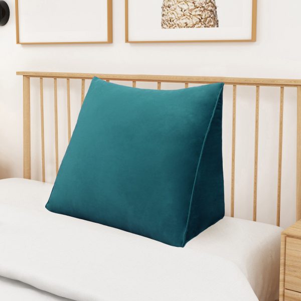 Reading Pillow Cushion Velvet Fabric Cyan - Image 7
