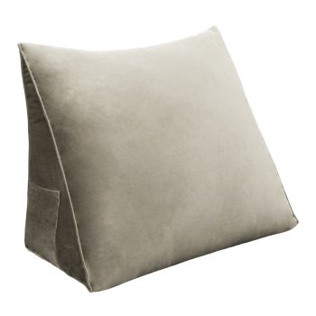 Reading Pillow Cushion Velvet Fabric Brown