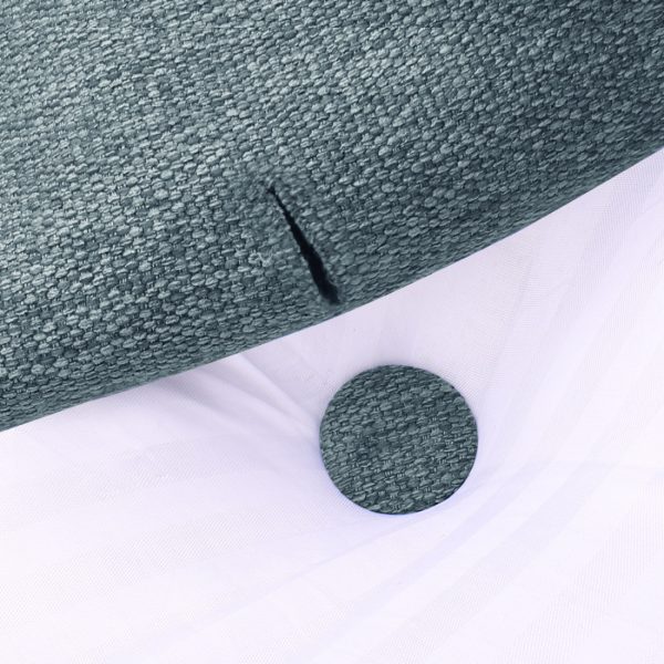 Buttoned Wedge Pillow Cushion Polyester And Linen Blend Fabric Gray - Image 10