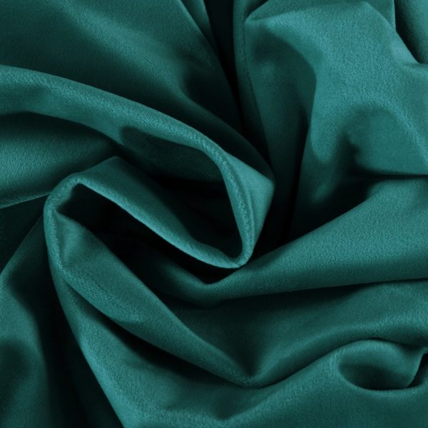 Buttoned Wedge Pillow Cushion Velvet Fabric Cyan - Image 9