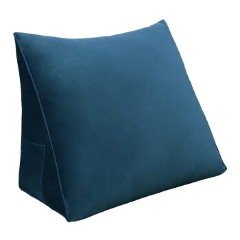 Reading Pillow Cushion Velvet Fabric Blue