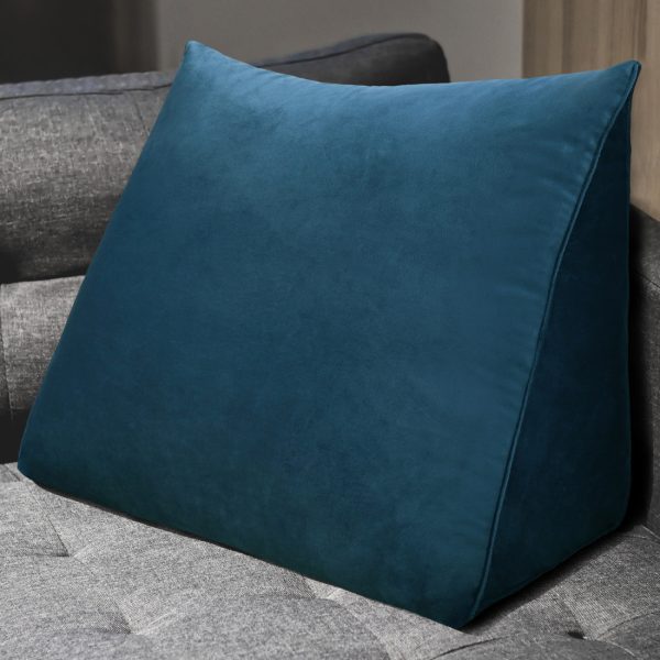 Reading Pillow Cushion Velvet Fabric Blue - Image 2