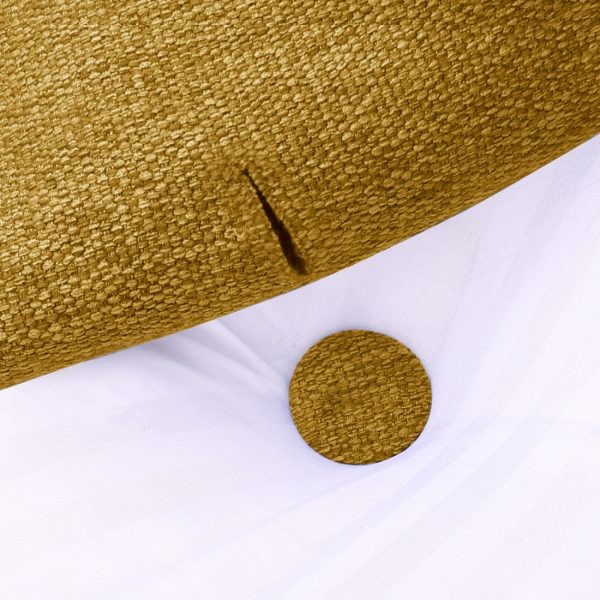 Buttoned Wedge Pillow Cushion Polyester And Linen Blend Fabric Yellow - Image 9