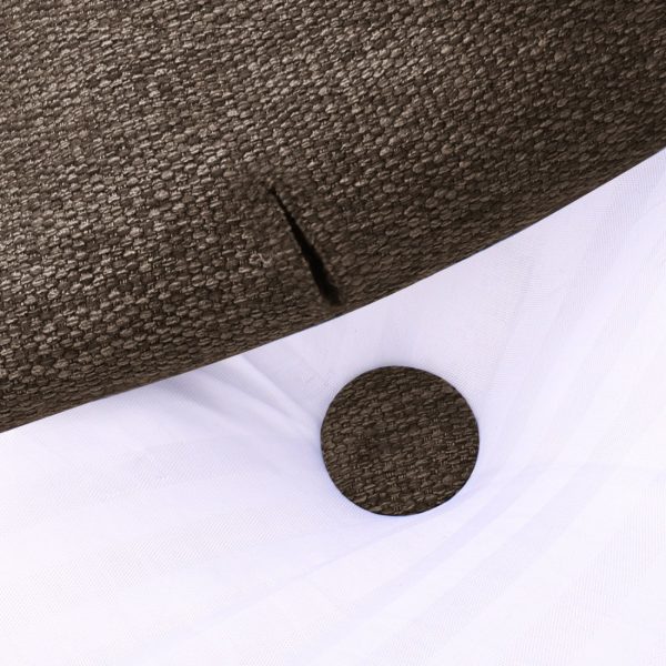 Buttoned Wedge Pillow Cushion Polyester And Linen Blend Fabric Coffee Color - Image 8
