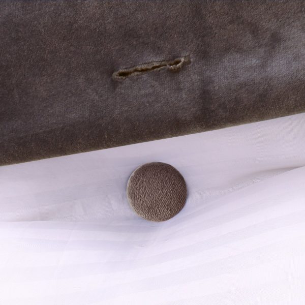 Buttoned Wedge Pillow Cushion Velvet Fabric Coffee Color - Image 11