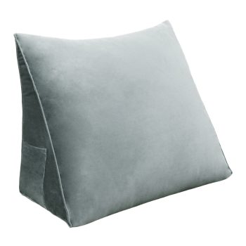 Reading Pillow Cushion Velvet Fabric Gray
