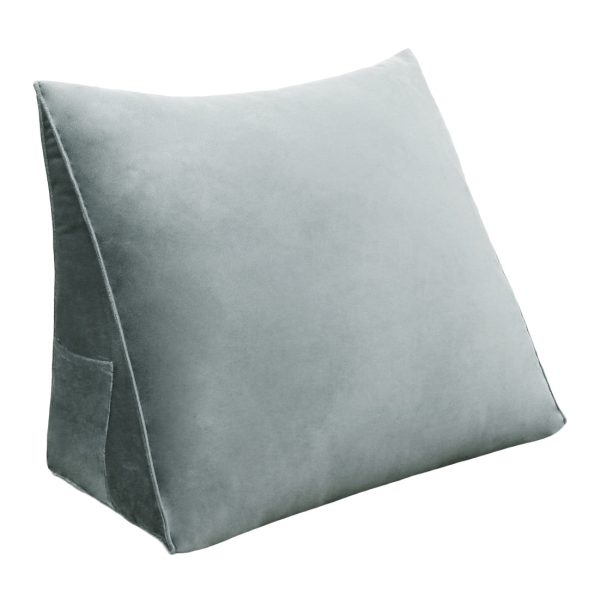 Reading Pillow Cushion Velvet Fabric Gray