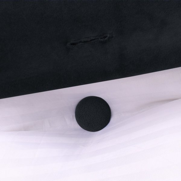 Buttoned Wedge Pillow Cushion Velvet Fabric Black - Image 10