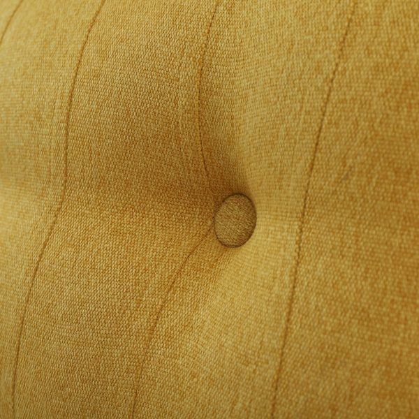 Buttoned Body Pillow Cushion Polyester And Linen Blend Fabric Yellow - Image 8