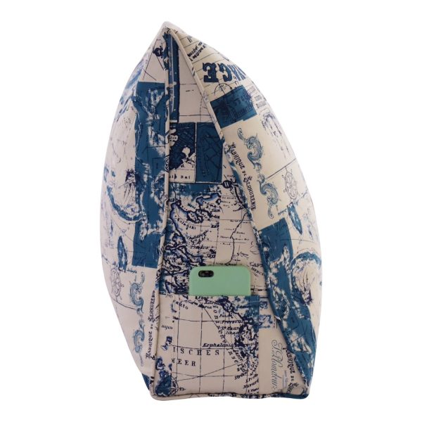 Reading Pillow Cushion Cotton Canvas Fabric Nautical Chart - Image 5