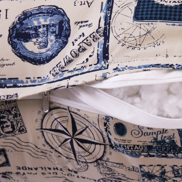 Reading Pillow Cushion Cotton Canvas Fabric Nautical Chart - Image 7