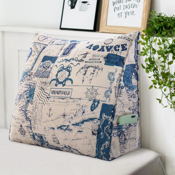 Reading Pillow Cushion Cotton Canvas Fabric Nautical Chart - Image 3