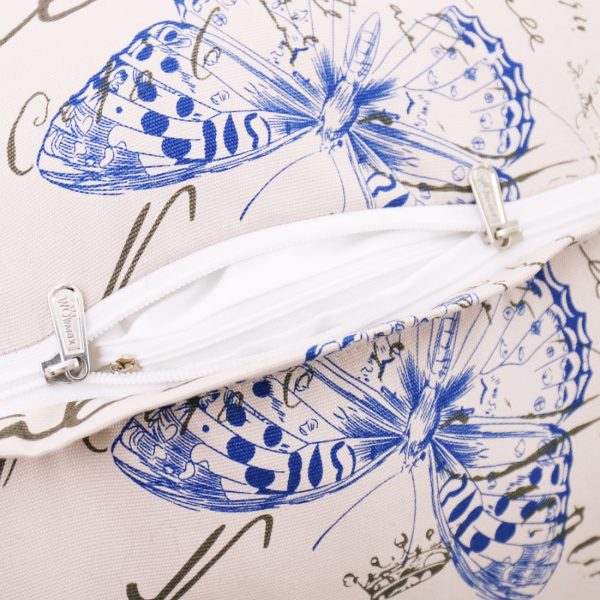 Reading Pillow Cushion Cotton Canvas Fabric Blue Butterfly - Image 7