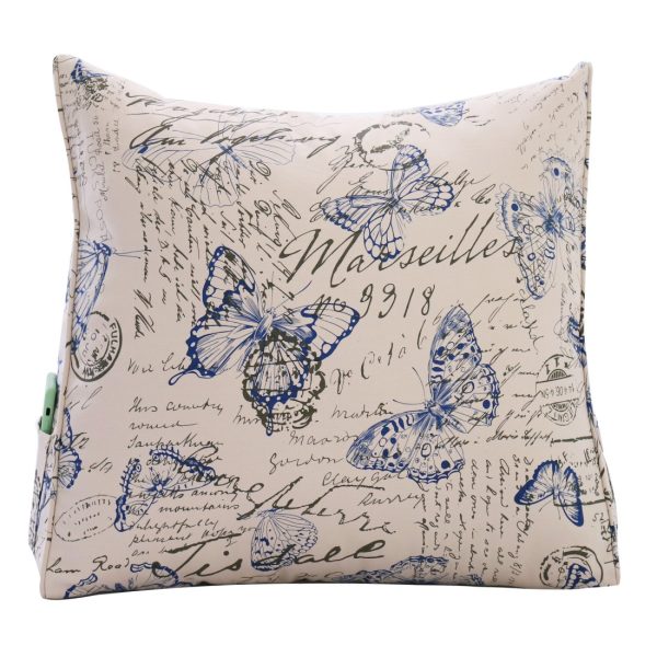 Reading Pillow Cushion Cotton Canvas Fabric Blue Butterfly - Image 4