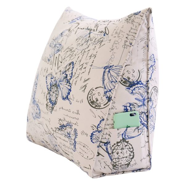 Reading Pillow Cushion Cotton Canvas Fabric Blue Butterfly - Image 5
