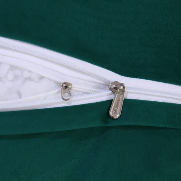Detachable Neck Roll Reading Pillow Cushion Velvet Fabric Cyan - Image 10