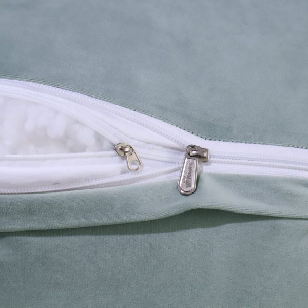 Detachable Neck Roll Reading Pillow Cushion Velvet Fabric Gray - Image 9