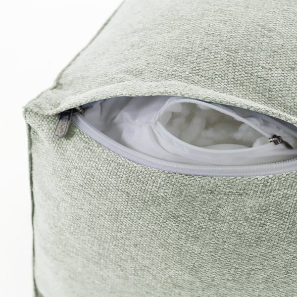 Detachable Neck Roll Reading Pillow Cushion Polyester And Linen Blend Fabric White - Image 11