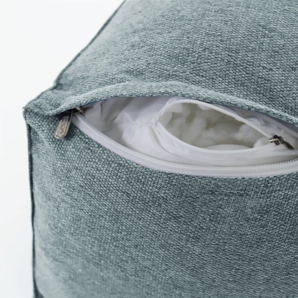 Detachable Neck Roll Reading Pillow Cushion Polyester And Linen Blend Fabric Gray - Image 11