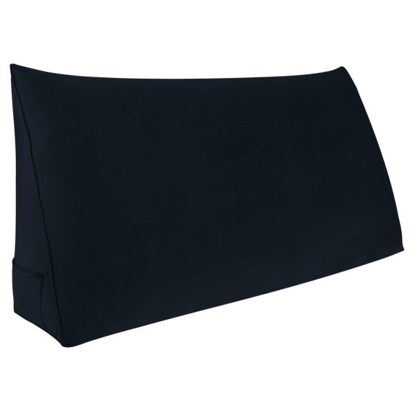 Wedge Pillow Cushion Velvet Fabric Black