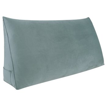 Wedge Pillow Cushion Velvet Fabric Gray