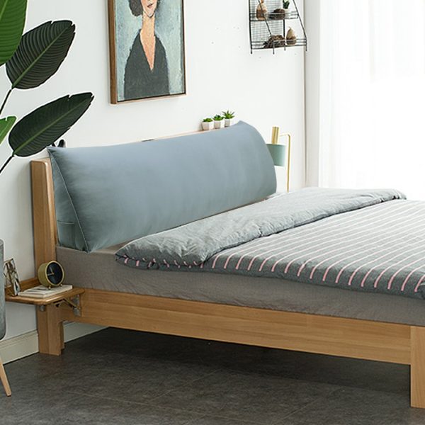 Wedge Pillow Cushion Velvet Fabric Gray - Image 3